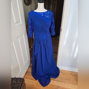 Women's royal blue evening gown dress